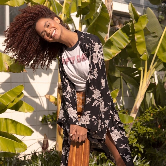 Spiritual Gangster Maya Floral Kimono Robe - Picture 3 of 10